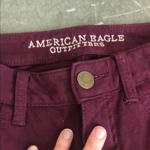 American Eagle Maroon Jeggings size 0